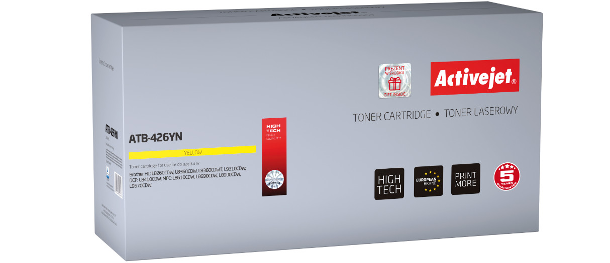 Activejet ATB-426YN Toner do Brother, Zamiennik Brother TN-426Y; Supreme; 6500 stron; żółty. - zdjęcie 6