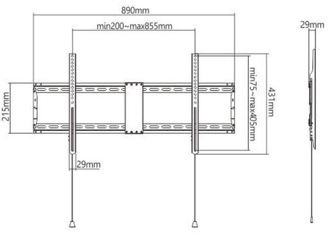 GEMBIRD UCHWYT ŚCIENNY LCD 43-90 VESA 800X400MM - zdjęcie 1