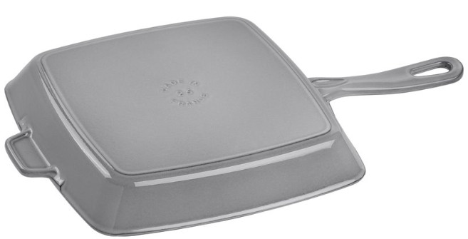 Kwadratowa patelnia żeliwna grillowa STAUB 40501-109-0 - grafitowa 30 cm - zdjęcie 3