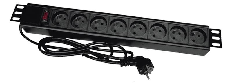 ALANTEC Listwa zasilająca przepięciowa PZ081U2 (8szt. gniazd czarna 3m) - zdjęcie 1