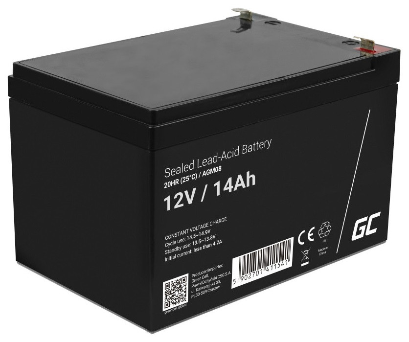 GREEN CELL AKUMULATOR ŻELOWY AGM08 12V 14AH - zdjęcie 1