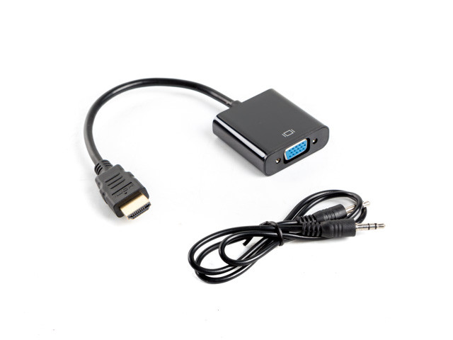 Lanberg adapter hdmi-a(m)->vga(f) + audio na kablu ad-0017-bk - zdjęcie 1
