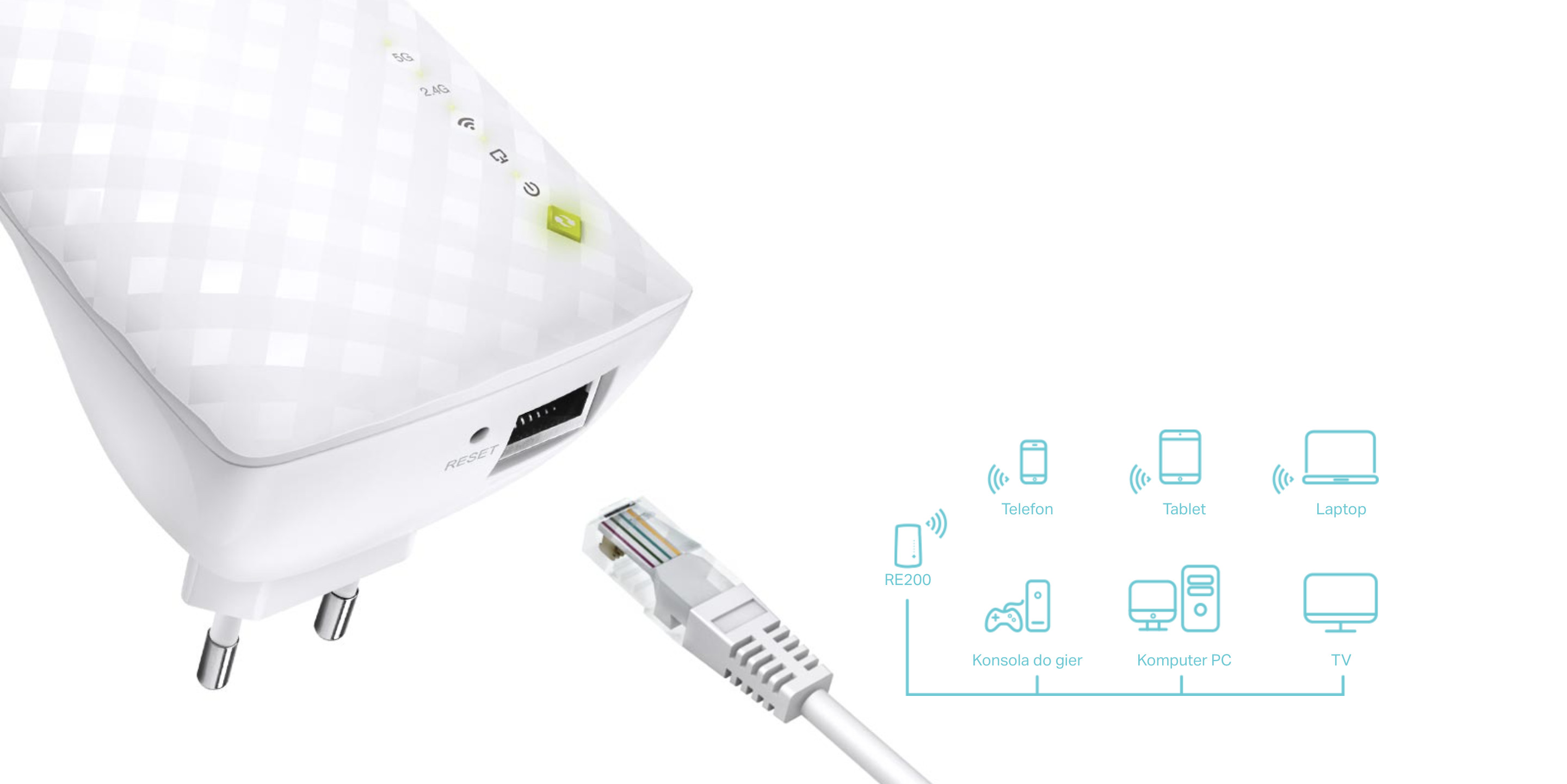 Wzmacniacz SieciowyTP-LINK RE200 Wireless Range Extender 802.11b/g/n/ac AC750 , Wall-Plug - zdjęcie 6