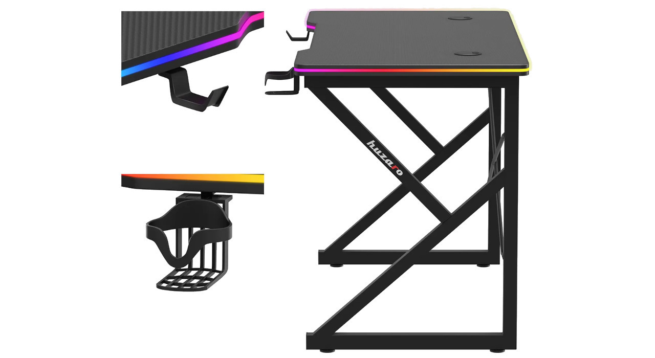 Biurko gamingowe Huzaro Hero 1.7 RGB Black - zdjęcie 5