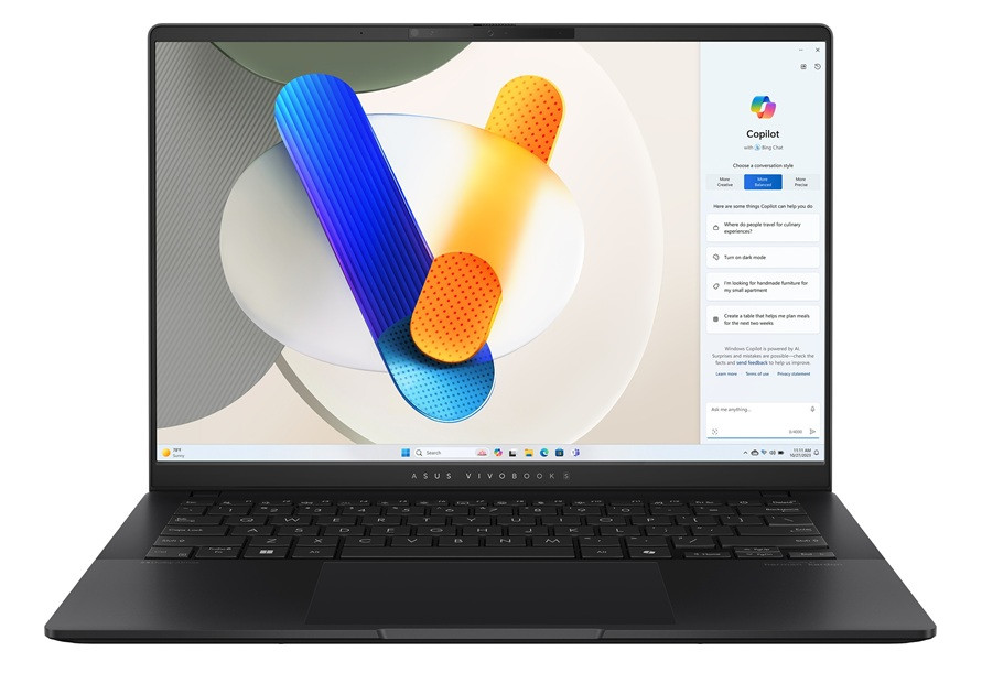 ASUS Vivobook S 14 OLED S5406MA-PP009W Ultra 7 155H 14.0"3K 120Hz 400nits Glossy 16GB LPDDR5X SSD1TB Intel Arc Graphics WLAN+BT Cam 75WHrs Win11 Neutral Black - zdjęcie 4
