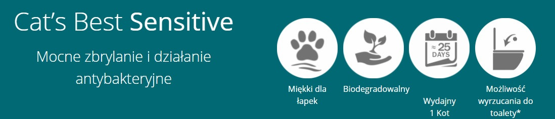 Cat's Best Sensitive - żwirek drewniany dla kota - 20 l - zdjęcie 1