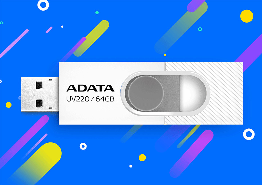 ADATA FLASHDRIVE UV220 32GB USB 2.0 WHITE/GRAY - zdjęcie 1