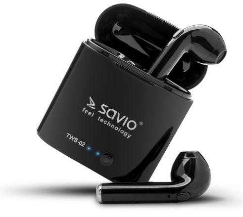 SAVIO BEZPRZEWODOWE SŁUCHAWKI BLUETOOTH TWS-02 - zdjęcie 1