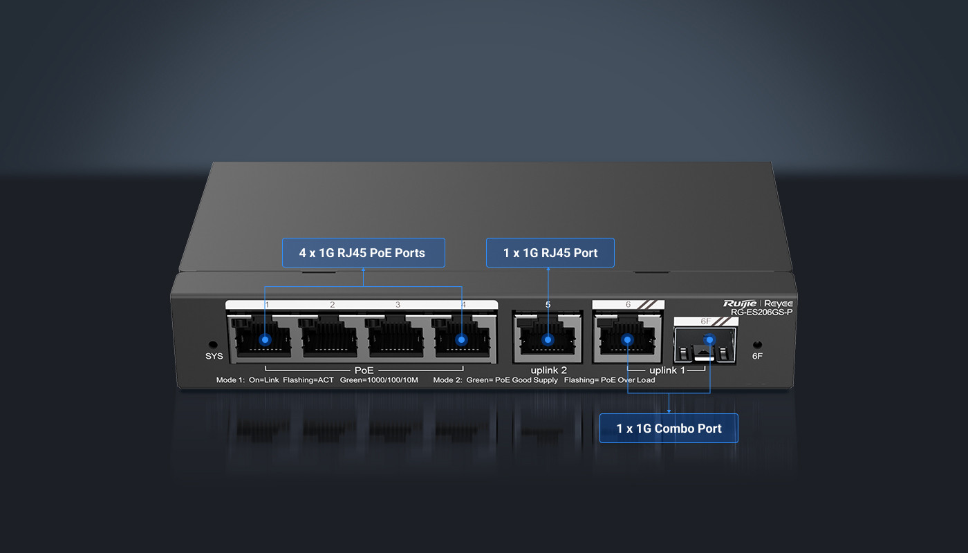 Switch Ruijie Reyee RG-ES206GS-P - zdjęcie 1