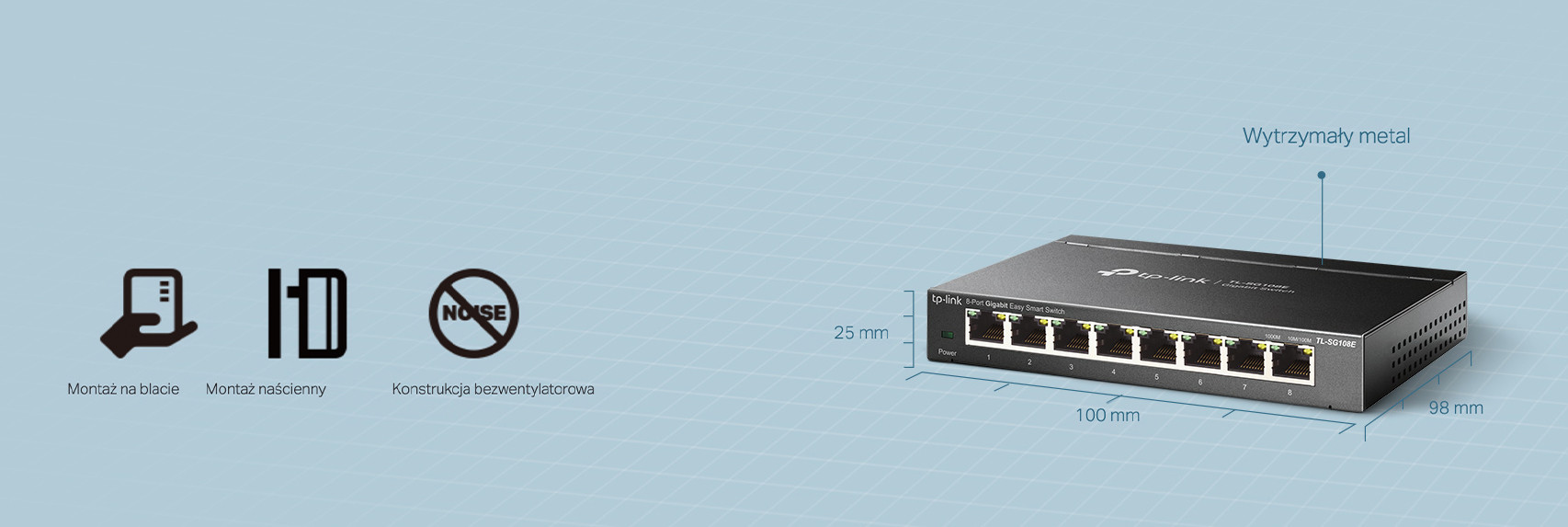 TP-Link TL-SG108E 8-Port Gigabit Easy Smart Switch Desktop - zdjęcie 7