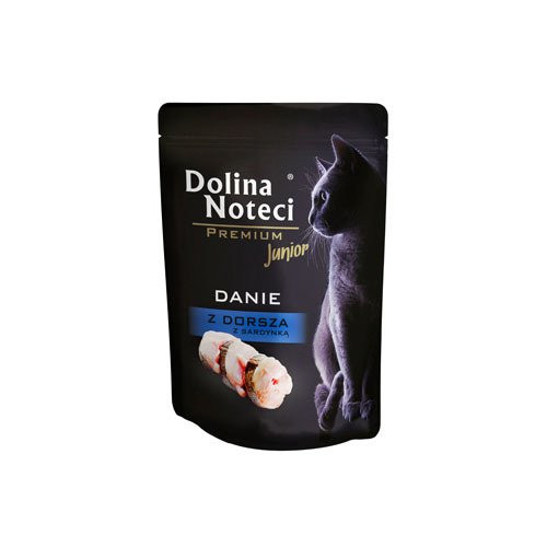 DOLINA NOTECI Premium Danie z dorszem i sardynką - mokra karma dla kociąt - 85 g - zdjęcie 1