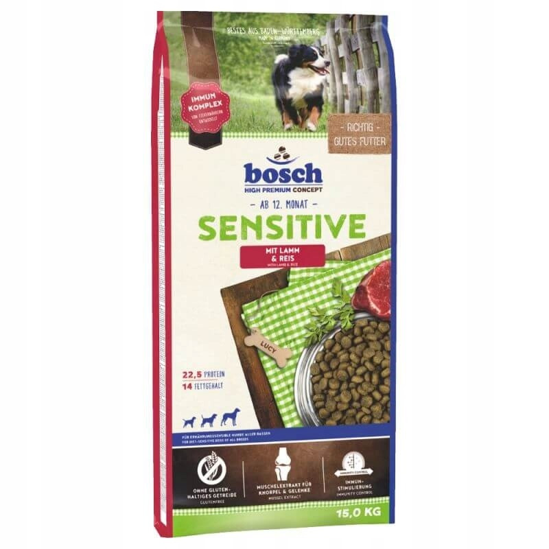 BOSCH Sensitive Lamb & Rice - karma dla psów z wrażliwym żołądkiem z jagnięciną i ryżem - 15 kg - zdjęcie 1
