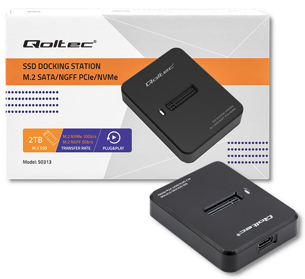 QOLTEC STACJA DOKUJĄCA DYSKÓW SSD M.2 SATA/PCIE - zdjęcie 3