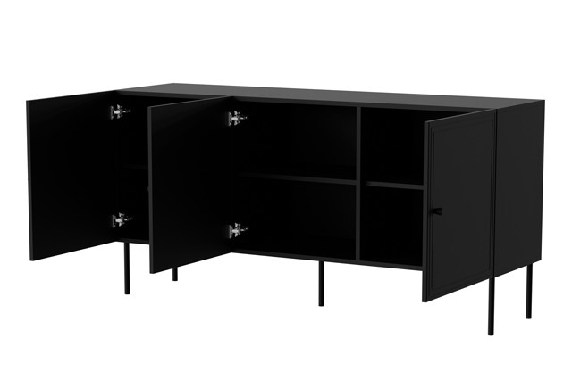 Komoda 3D PALAZZO BIS 151x40x75 czarny mat - zdjęcie 3