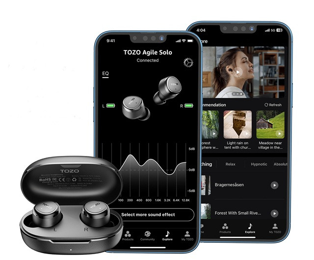 Słuchawki TWS TOZO Agile Solo Black - zdjęcie 5