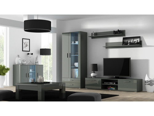 Komoda 120cm SOHO S7 szary/ szary połysk - zdjęcie 2