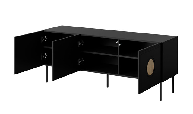 Szafka RTV PALAZZO 150x42x60 czarny + dąb craft - zdjęcie 2