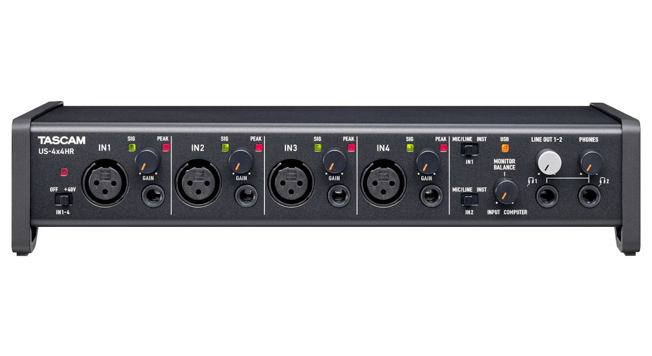Tascam US-4x4HR - Interfejs USB audio/MIDI wysokiej rozdzielczości (4 wejścia, 4 wyjścia) - zdjęcie 1