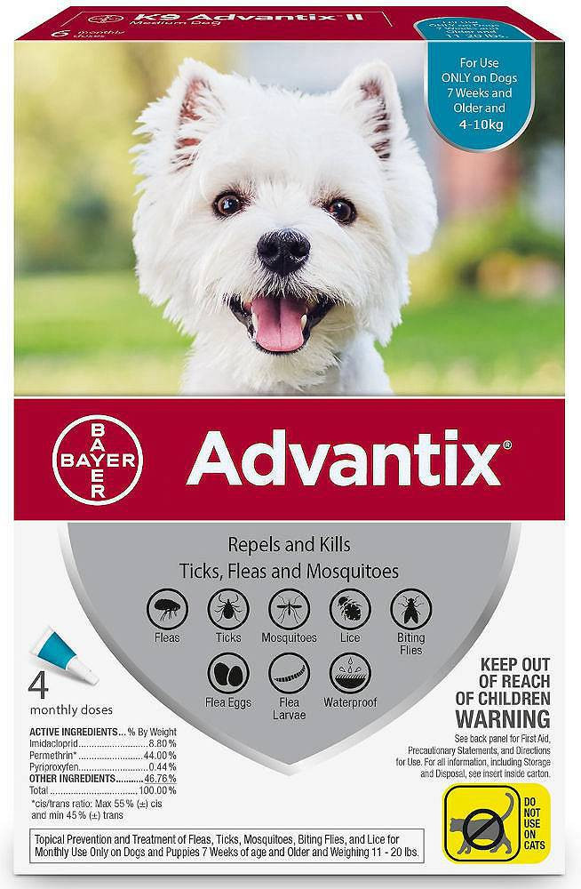 ELANCO Advantix - krople przeciw kleszczom dla psa S (10kg) - 4x1ml - zdjęcie 1