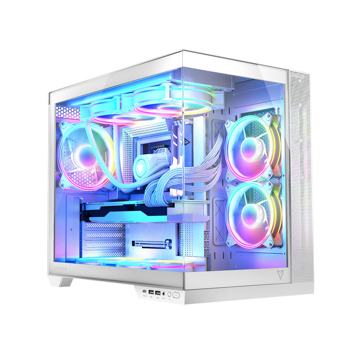 MODECOM OBUDOWA VOLCANO PANORAMA ARGB 7F MIDI WHT - zdjęcie 2
