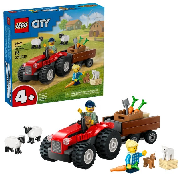 LEGO CITY 60461 Czerwony traktor z przyczepą i owcą - zdjęcie 1