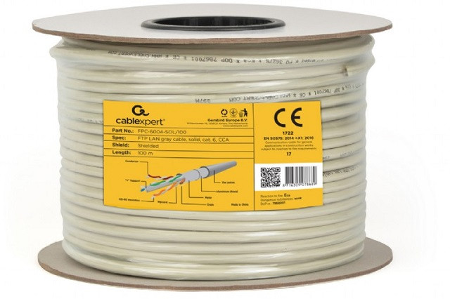 Gembird ftp kabel drut kat 6 awg24 cca 100m fpc-6004-sol/100 - zdjęcie 3