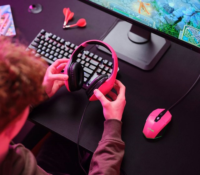 Słuchawki TRUST GXT415P ZIROX HEADSET - PINK 24992 - zdjęcie 2