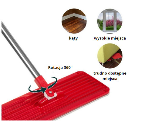 GREENBLUE MOP PŁASKI Z WIADREM I WYCISKACZEM GB870 - zdjęcie 3