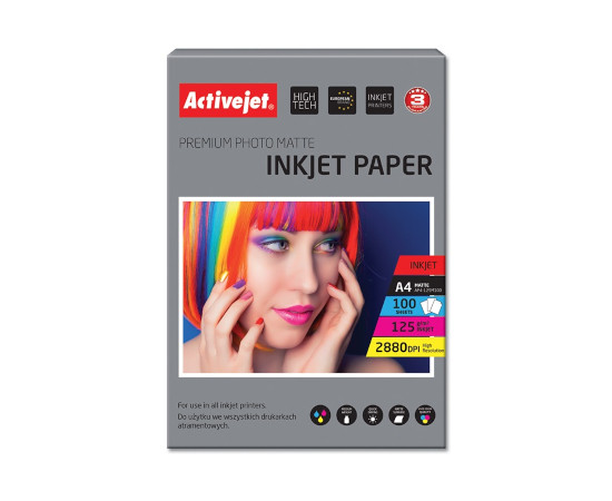 Activejet AP4-125M100 Papier fotograficzny matowy; A4; 100 szt. - zdjęcie 1