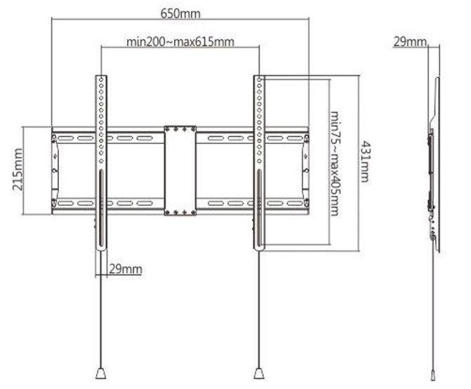 GEMBIRD UCHWYT ŚCIENNY LCD 37-80 VESA 600 X 400MM - zdjęcie 1