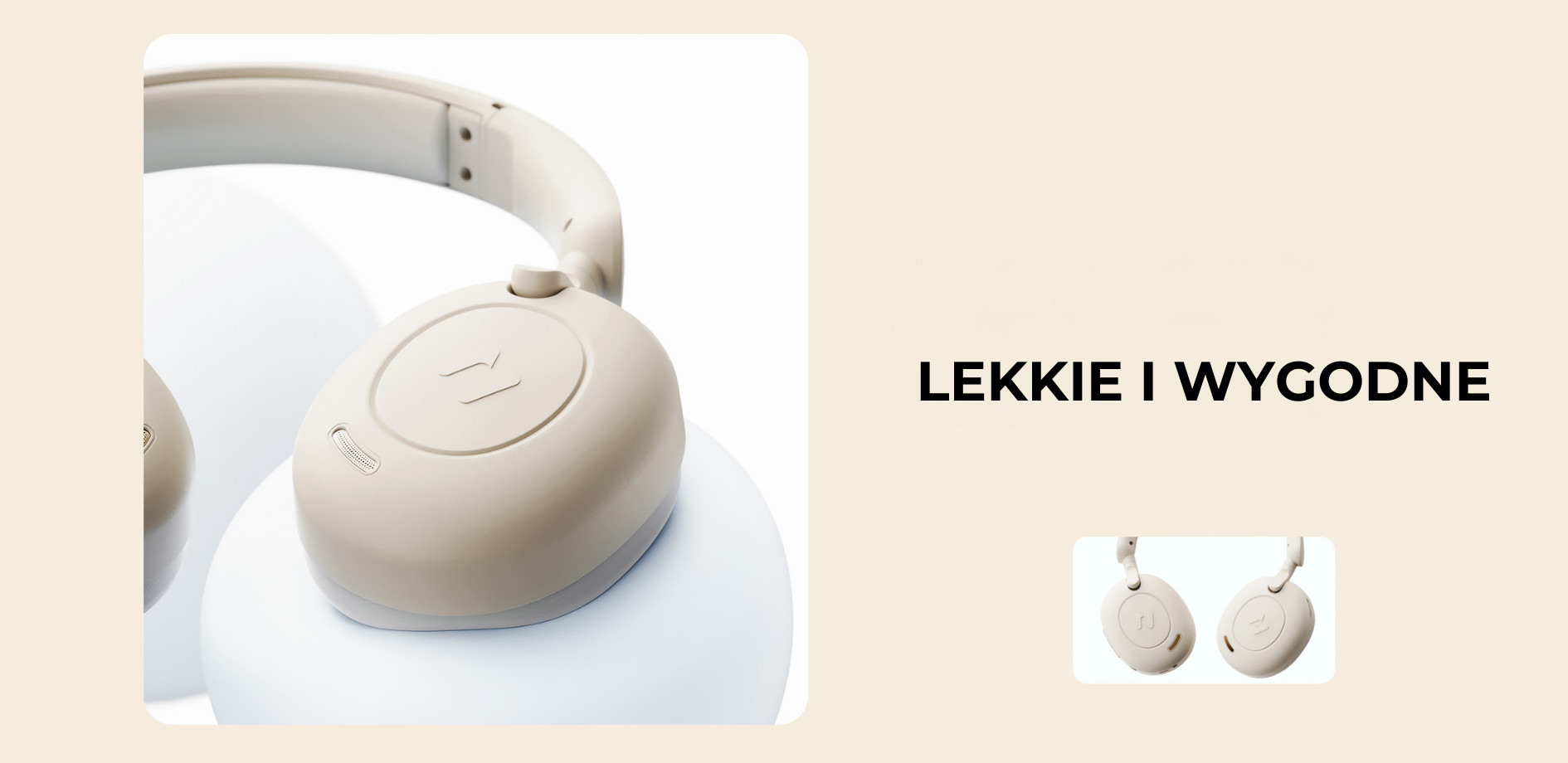 Słuchawki bezprzew. bluetooth Havit H655BT beżowy - zdjęcie 5