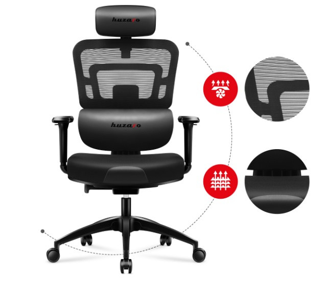 Fotel gamingowy Huzaro Combat 7.0 Black - zdjęcie 4