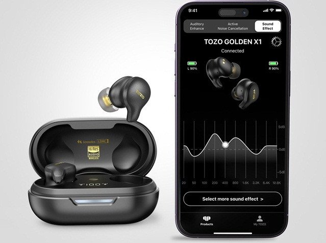 Słuchawki TWS TOZO X1 Golden Galaxy Blue - zdjęcie 4