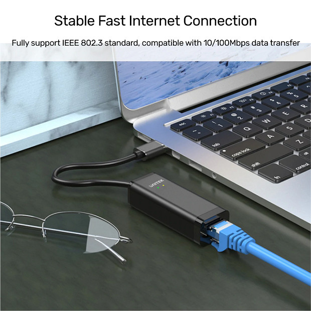 UNITEK ADAPTER USB ETHERNET 10/100MBPS, Y-1468 - zdjęcie 2