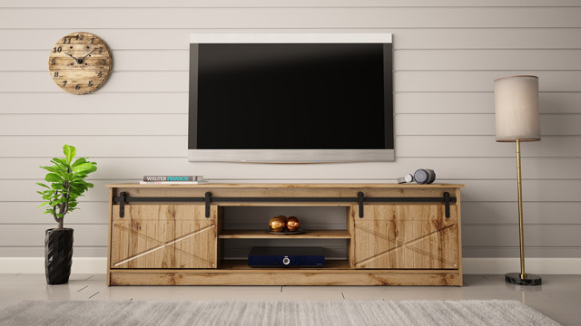 Szafka RTV GRANERO 200x56,7x35 dąb wotan - zdjęcie 1