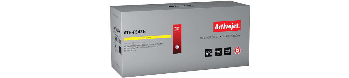 Activejet ATH-F542N Toner do drukarki HP, Zamiennik HP 203A HP203A CF542A CRG 054 CRG054; Supreme; 1300 stron; żółty - zdjęcie 6