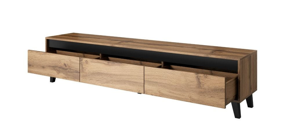 Szafka RTV NORD 185cm dąb wotan/antracyt - zdjęcie 3