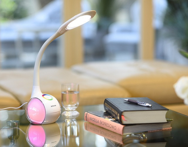 Lampka na biurko stołowa biurkowa LED Activejet RAINBOW RGB biała - zdjęcie 3