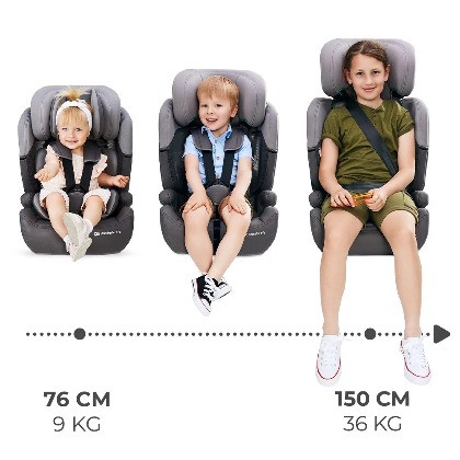 Kinderkraft fotelik COMFORT UP i-Size 9-36kg Szary - zdjęcie 4