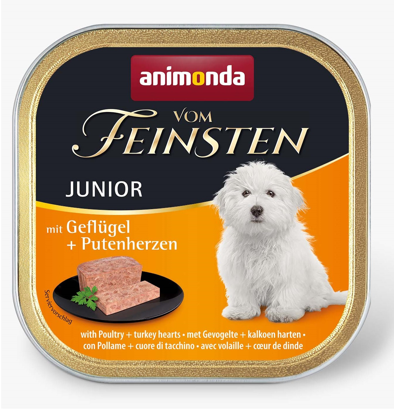 ANIMONDA Vom Feinsten Junior Drób i serca indyka - mokra karma dla psa - 150g - zdjęcie 1