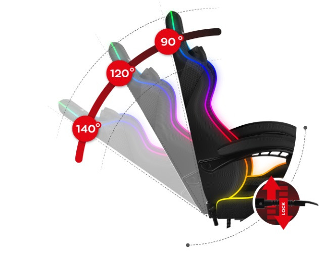 Fotel gamingowy Huzaro Force 4.7 RGB Mesh - zdjęcie 6