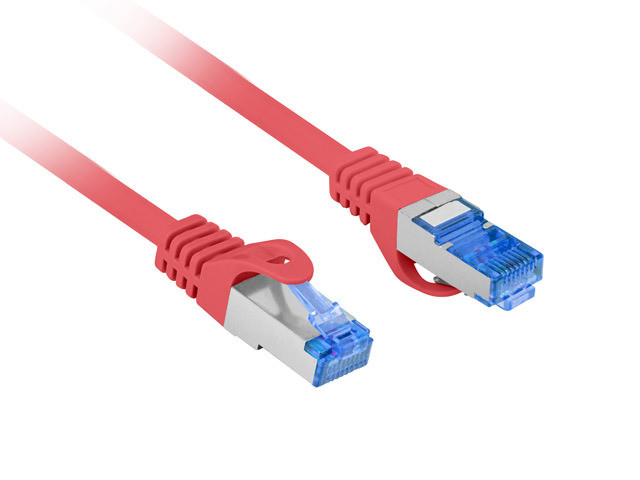 LANBERG PATCHCORD S/FTP KAT.6A 1M CZERWONY LSZH - zdjęcie 1