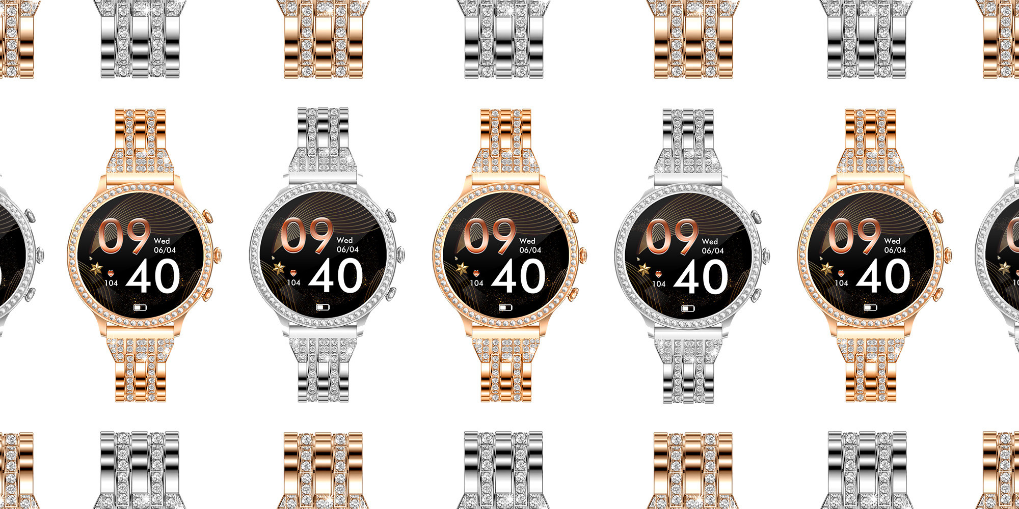 Smartwatch damski Manta Diamond Lusso złoty + bransoletka YES - zdjęcie 16