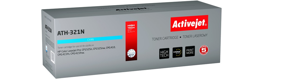 Activejet ATH-321N Toner do drukarki HP, Zamiennik HP 128A CE321A; Supreme; 1300 stron; błękitny. - zdjęcie 6
