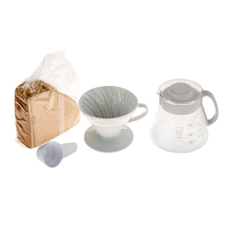 Dripper Hario V60 & Pot White + serwer + filtry - zdjęcie 1