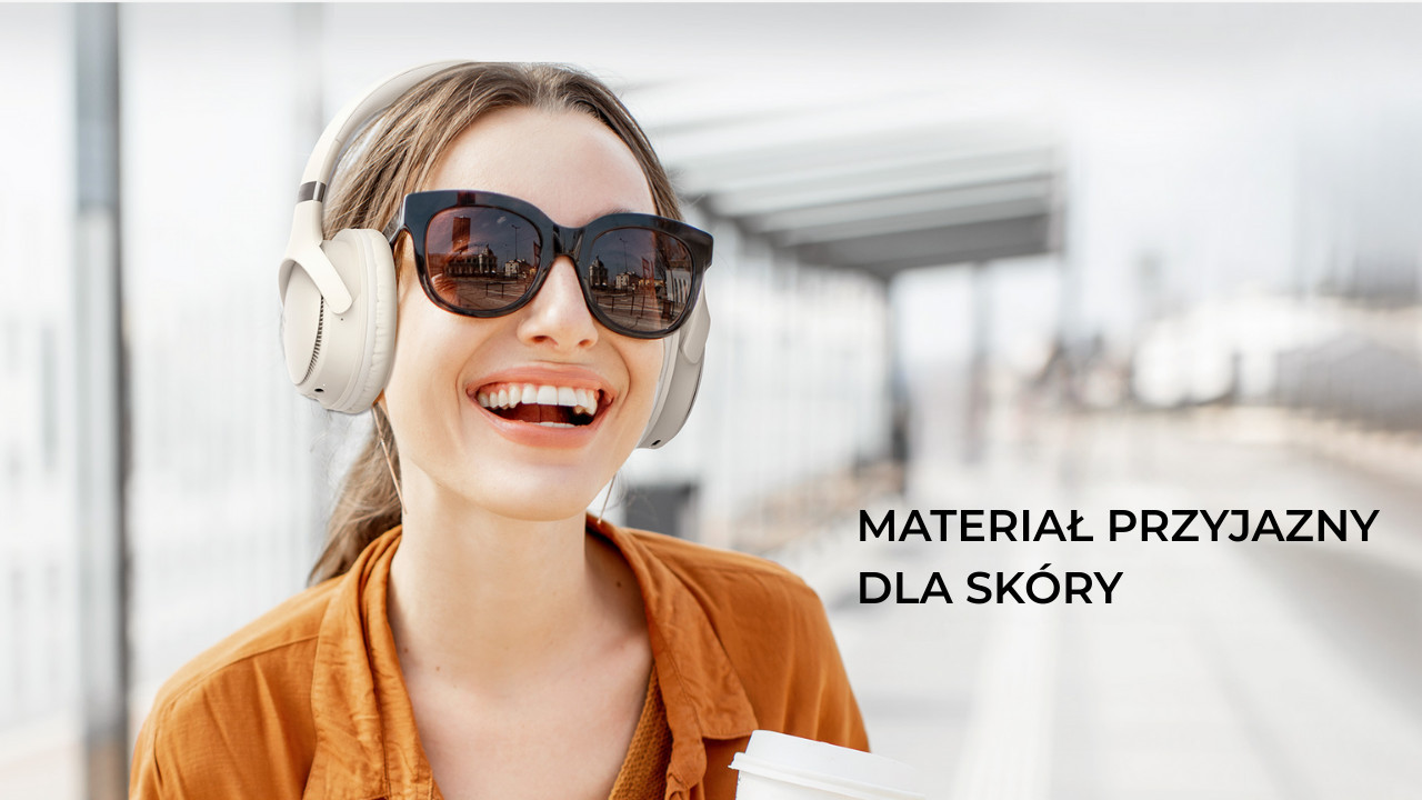 Słuchawki bluetooth Havit H630BT (beżowy) - zdjęcie 2