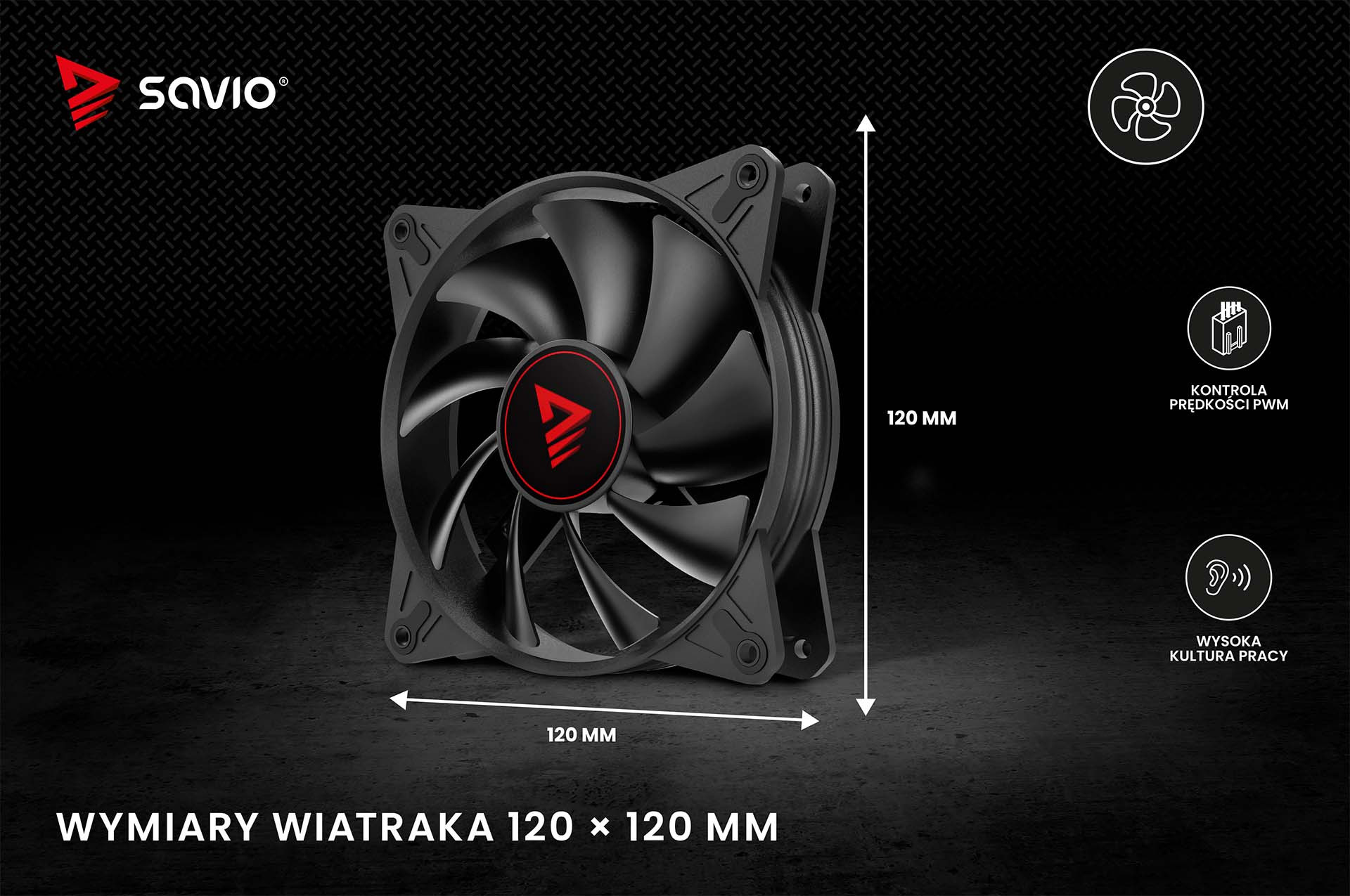 SAVIO WENTYLATORY 4 X 120MM 4-PIN PWM BLADE SET - zdjęcie 2
