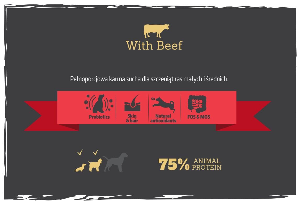 BIOFEED Euphoria Gluten Free Junior small & medium Wołowina - sucha karma dla psa - 12 kg - zdjęcie 4
