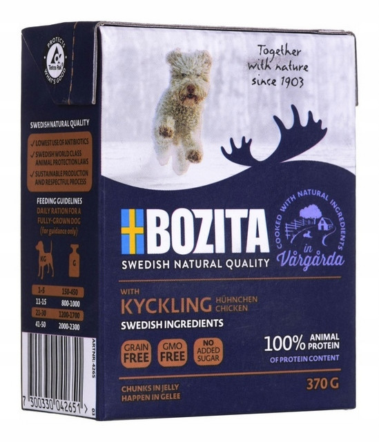 BOZITA Kawałki kurczaka w galaretce - mokra karma dla psa - 370g + GRATIS! - zdjęcie 1