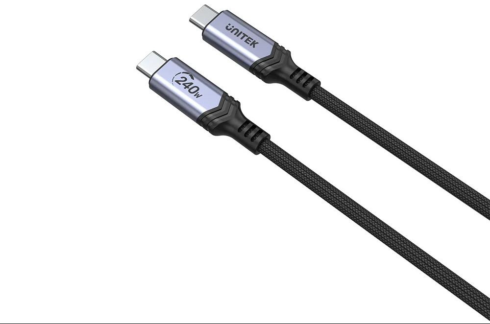 UNITEK KABEL USB-C 3.1 DO ŁADOWANIA, PD 240W, 2M - zdjęcie 1